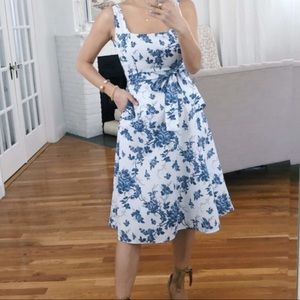 Banana Republic white & blue floral summer dress size 12